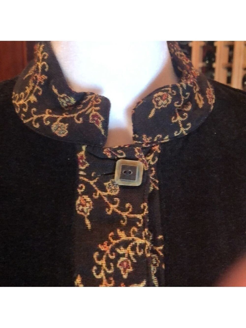 WHITE STAG Black Velvet Button Down Jacket Size S(4/6) - Picture 5 of 13